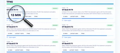 Real IELTS Precision focused Reading tasks with short task durations highlighted